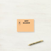 Post-it® Bloc-notes Joyeux Halloween Araignée Noire Effraya (Sur un bureau)