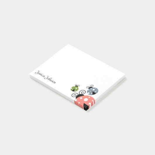 Post-it® Bloc-notes Ladybug personnalisé (Incliné)