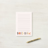 Post-it® Bloc-notes magnétique personnalisé Boss Babe (Sur un bureau)