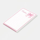 Post-it® Bloc-notes mignon avec ruban rose (Incliné)