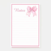 Post-it® Bloc-notes mignon avec ruban rose (Devant)