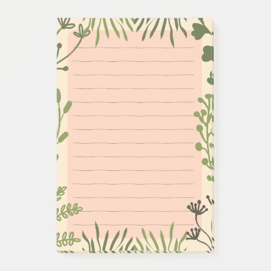 Post-it® Bloc-notes minimal Plante Boho vert Sage (Devant)