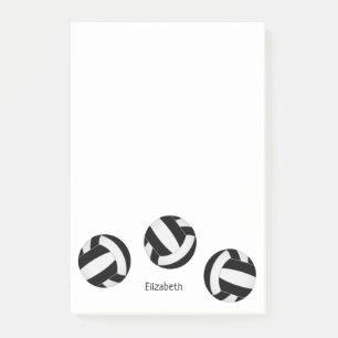 Post-it® bloc-notes noir volleyballs avec nom de l'athlète 