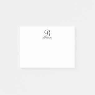Post-it® Bloc-notes personnalisé avec monogramme et nom en