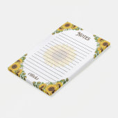 Post-it® Bloc-notes personnalisé avec tournesols (Incliné)