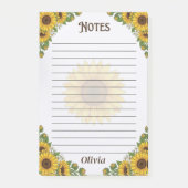 Post-it® Bloc-notes personnalisé avec tournesols (Devant)