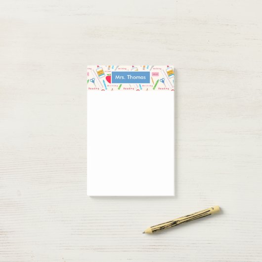 Post-it® Bloc-notes personnalisé de l'école (Sur un bureau)