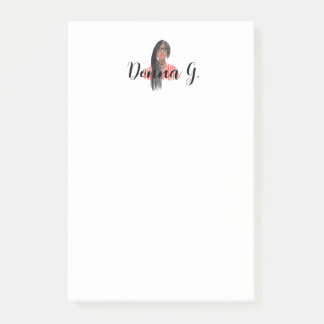 Post-it® Bloc-notes personnalisé Fille noire Braids & Lunet