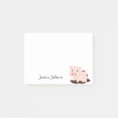 Post-it® Bloc-notes personnalisé Funny Fat Pink Pig (Devant)