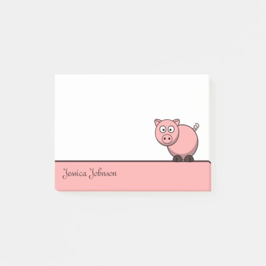 Post-it® Bloc-notes personnalisé Funny Fat Pink Pig (Devant)