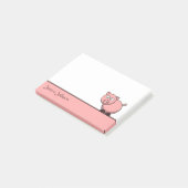 Post-it® Bloc-notes personnalisé Funny Fat Pink Pig (Incliné)