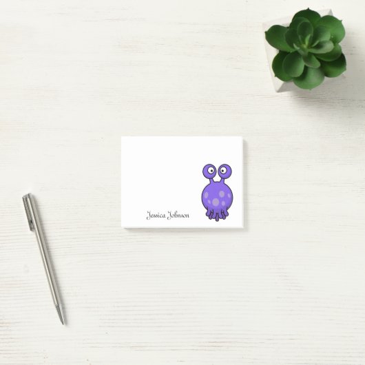Post-it® Bloc-notes personnalisé Funny mignon violet Alien (Bureau)