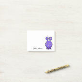 Post-it® Bloc-notes personnalisé Funny mignon violet Alien (Sur un bureau)