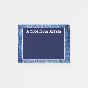 Post-it® Bloc-notes personnalisé Look Blue Denim