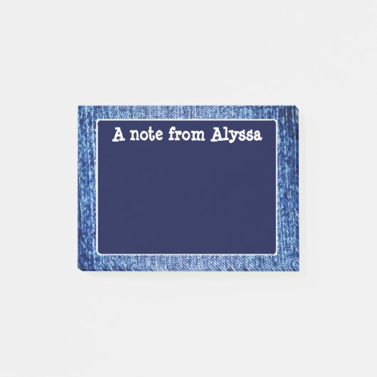 Post-it® Bloc-notes personnalisé Look Blue Denim (Devant)