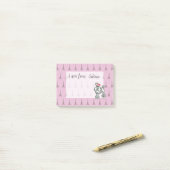 Post-it® Bloc-notes personnalisé rose Tour Eiffel Caniche (Sur un bureau)