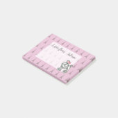 Post-it® Bloc-notes personnalisé rose Tour Eiffel Caniche (Incliné)