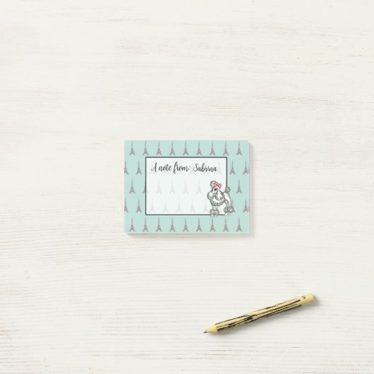 Post-it® Bloc-notes personnalisé Tour Eiffel (Sur un bureau)