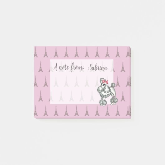 Post-it® Bloc-notes personnalisé Tour Eiffel rose (Devant)