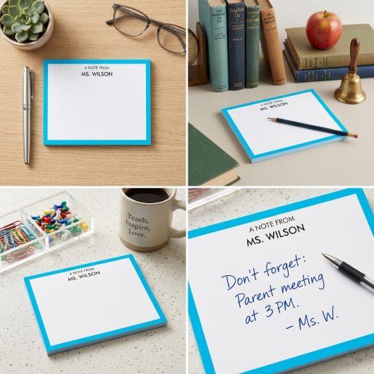 Post-it® Bloc-notes personnalisé "Un mot de" avec nom perso