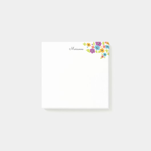 Post-it® Bloc-notes personnel Fleurs Vintages lumineuses (Devant)