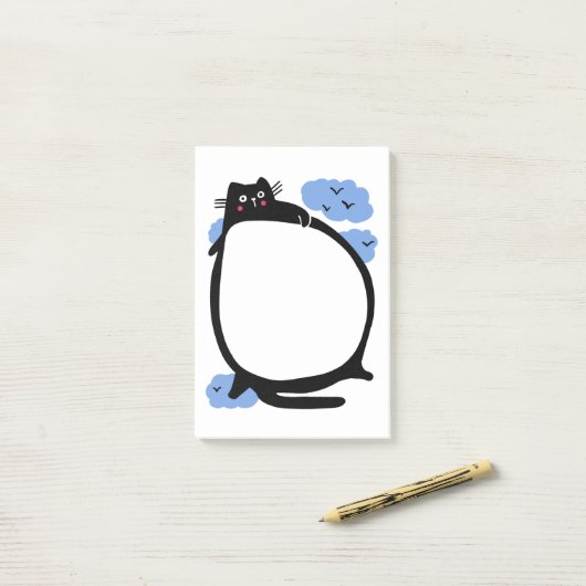 Post-it® Bloc-notes pour chats gras (Sur un bureau)