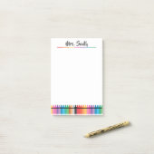 Post-it® Bloc-notes pour enseignante de maternelle Crayons (Sur un bureau)