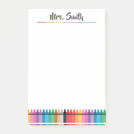 Post-it® Bloc-notes pour enseignante de maternelle Crayons (Devant)