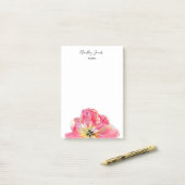 Post-it® Bloc-notes pour fleur de Tulipe rose (Sur un bureau)