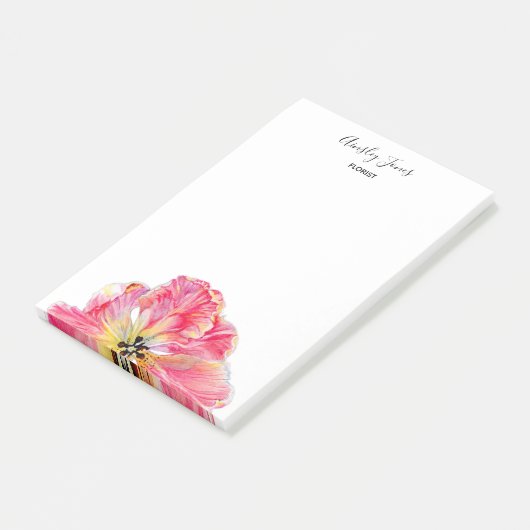 Post-it® Bloc-notes pour fleur de Tulipe rose (Incliné)