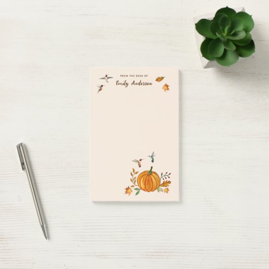 Post-it® Bloc-notes pour les colibris roux d'automne (Bureau)