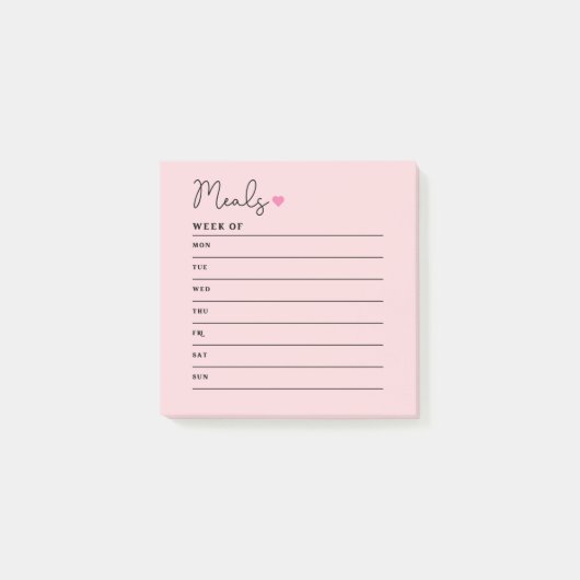 Post-it® Bloc-notes pour planificateur de repas (Devant)