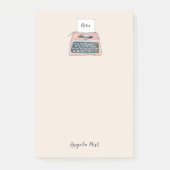 Post-it® Bloc-notes rose de machine à écrire rétro (Devant)