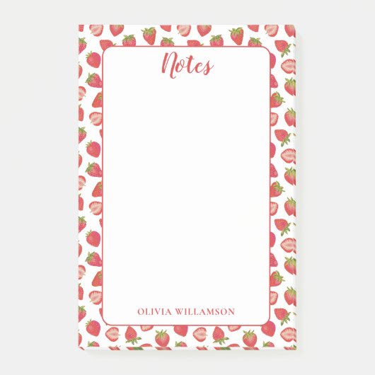 Post-it® Bloc-notes Strawberry Notes (Devant)