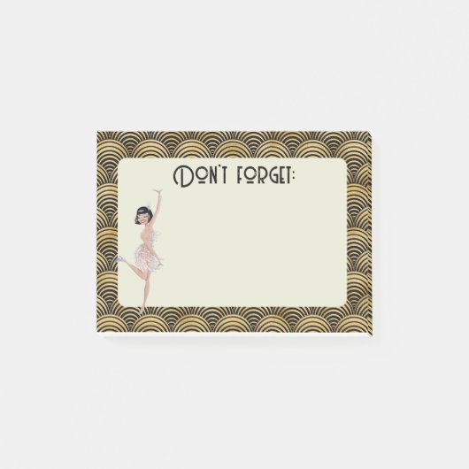 Post-it® Bloc-notes style années 1920 vingt flapper rétro g (Devant)