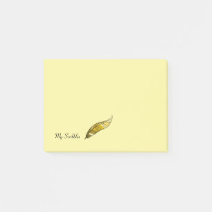 Post-it® Bloc-notes - Stylo à plume jaune