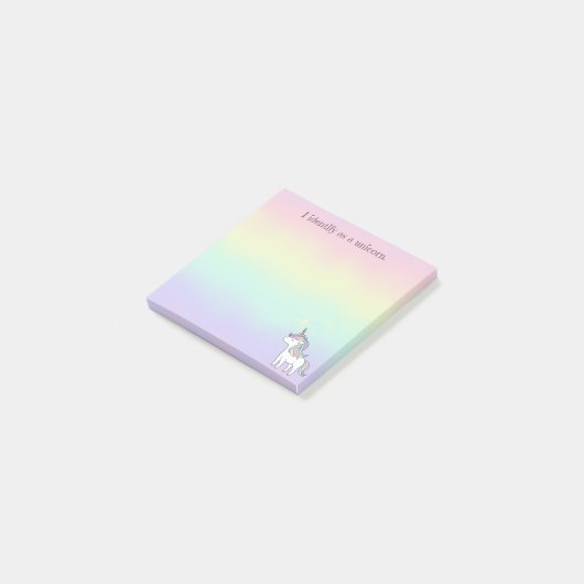 Post-it® Bloc-notes Unicorn 3 x 3 Post-It (Incliné)