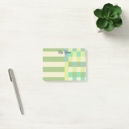 Post-it® Blocs de couleur jaune pâle olive Votre nom (Bureau)