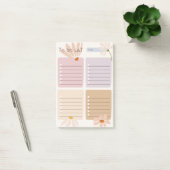 Post-it® Blocs de couleurs mignons avec abstrait chic flora (Bureau)
