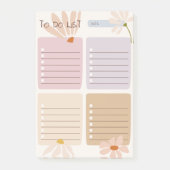 Post-it® Blocs de couleurs mignons avec abstrait chic flora (Devant)