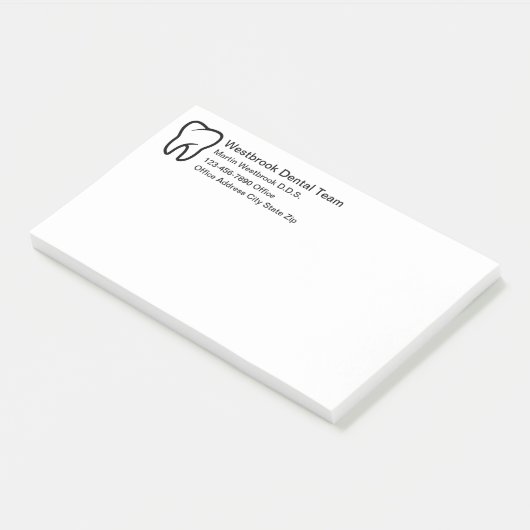 Post-it® Blocs-notes adhésifs de thème de dentiste de choix (Incliné)