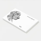 Post-it® Bloodhound Art Abstrait Nom du chien (Incliné)