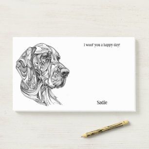Post-it® Bloodhound Art Abstrait Nom du chien