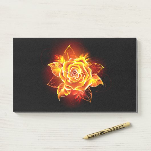 Post-it® Blooming Fire Rose (Sur un bureau)