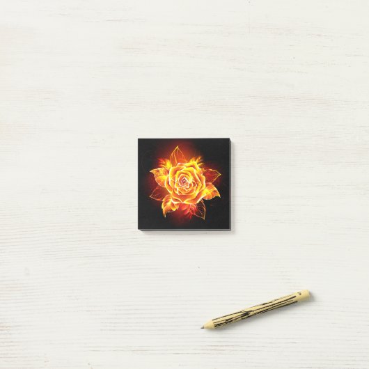 Post-it® Blooming Fire Rose (Sur un bureau)