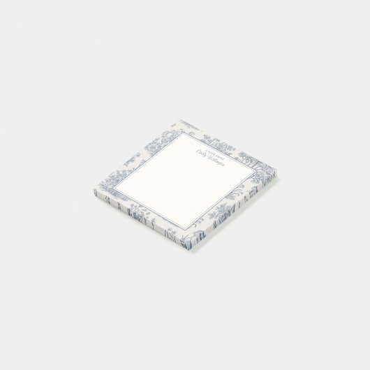 Post-it® Blue and White Woodland Toile Pattern Personalized (Incliné)
