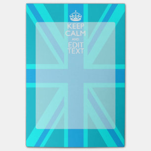 Post-it® Blue Aqua Reste Calme Et Votre Texte Union Jack