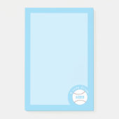 Post-it® Blue Baseball Personalized Kids Notes  (Devant)