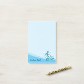Post-it® Blue Bird Music (Sur un bureau)