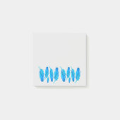 Post-it® Blue boho feathers blue and gray (Devant)